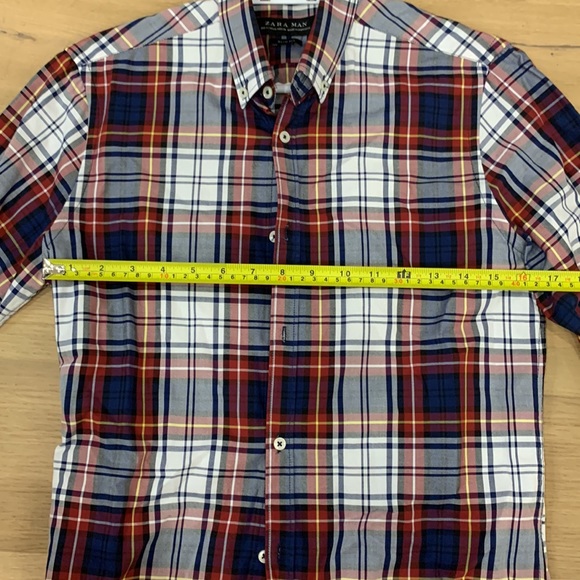 ZARA MENS CASUAL PLAID SHIRT SIZE SMALL - SLIM FIT - Picture 4 of 7